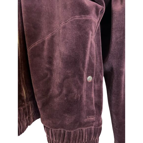 Ann Taylor Loft purple velour hoodie Size Medium - Picture 4 of 5